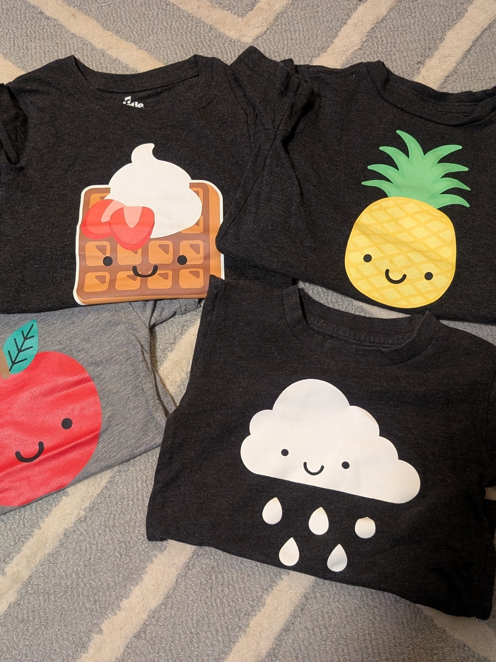 Whistle & Flute Graphic Tee Bundle - Smiley Foods & Rain Cloud
